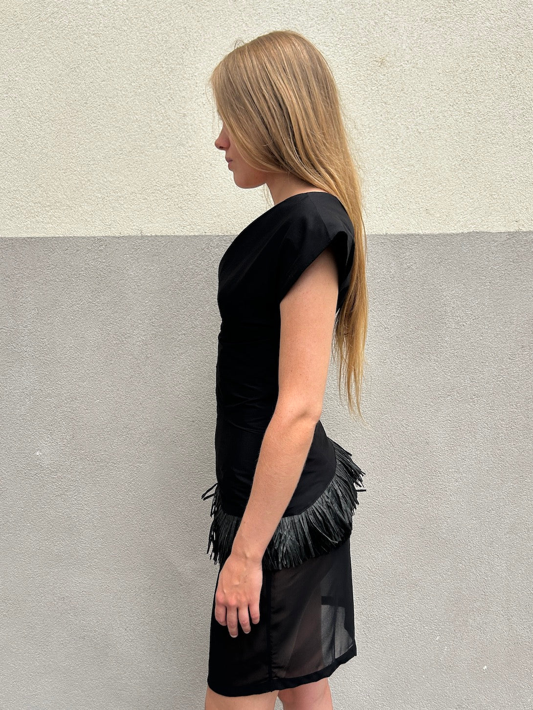 Paloma Blouse, Black Raffia Trim image 2
