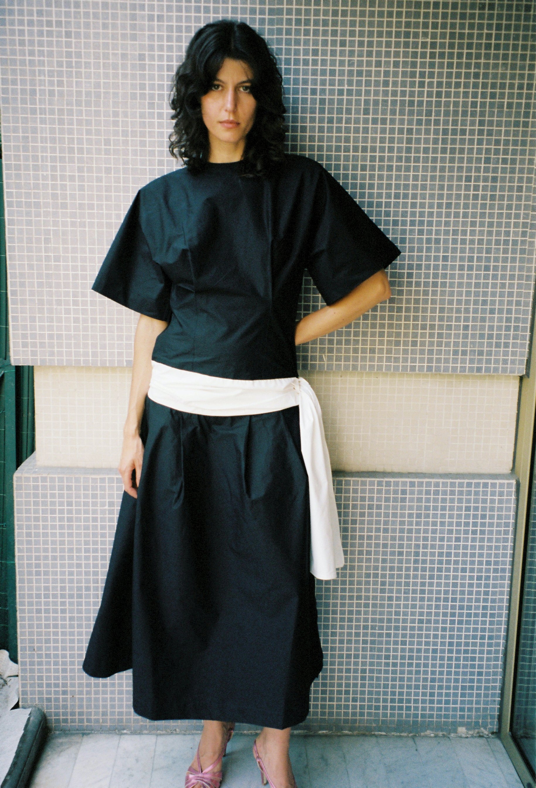 Louise Dress, Black & White