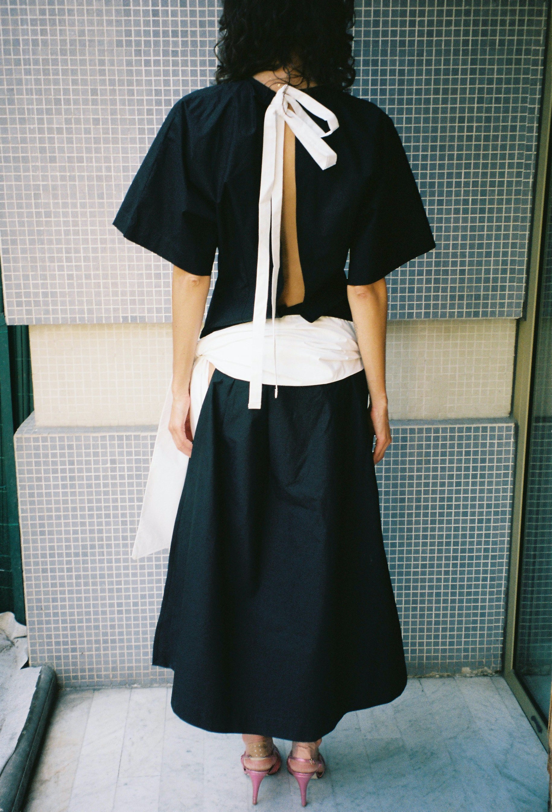 Louise Dress, Black & White
